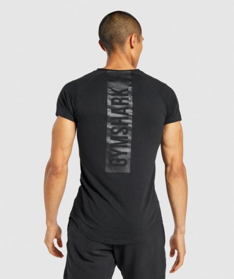 Men's Gymshark Bold T-Shirts Black | CA 16738A